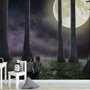Papier peint panoramique rêves au clair de lune avec enfants envoûtant 3D