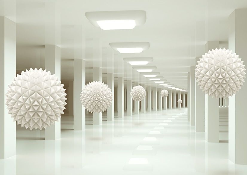 Abstract Corridor and Nordic Ball Wallpaper Mural