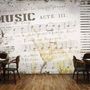 Nostalgic Beige Music Notes Wallpaper Mural