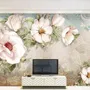 Retro Oil Painting White Flowers Wallpaper Mural