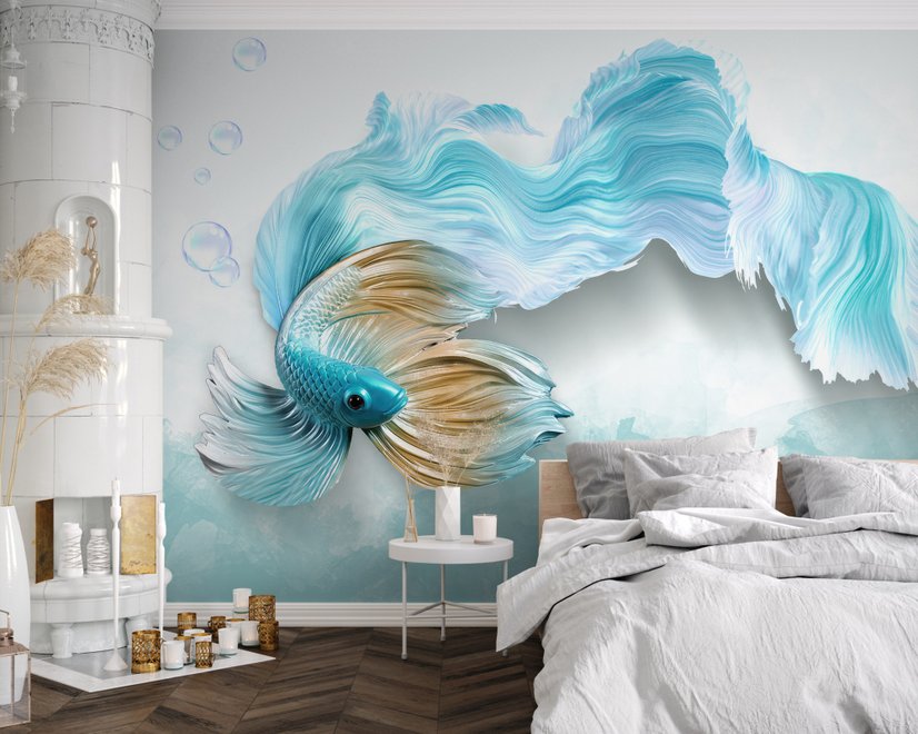 Abstrakte Guppy Fisch Fototapete