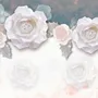 Vintage White Rose Floral Wallpaper Mural