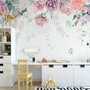 Papier peint fleurs de pivoine vintage