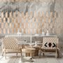 Black Marble with Gold Style Ornament Wallpaper Mural