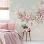 Watercolor Pink Begonia Flowers Wallpaper Mural