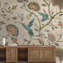 Vintage Flower with Hummingbird Wallpaper Mural