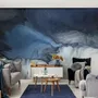 Abstract Dark Blue Brush Wallpaper Mural