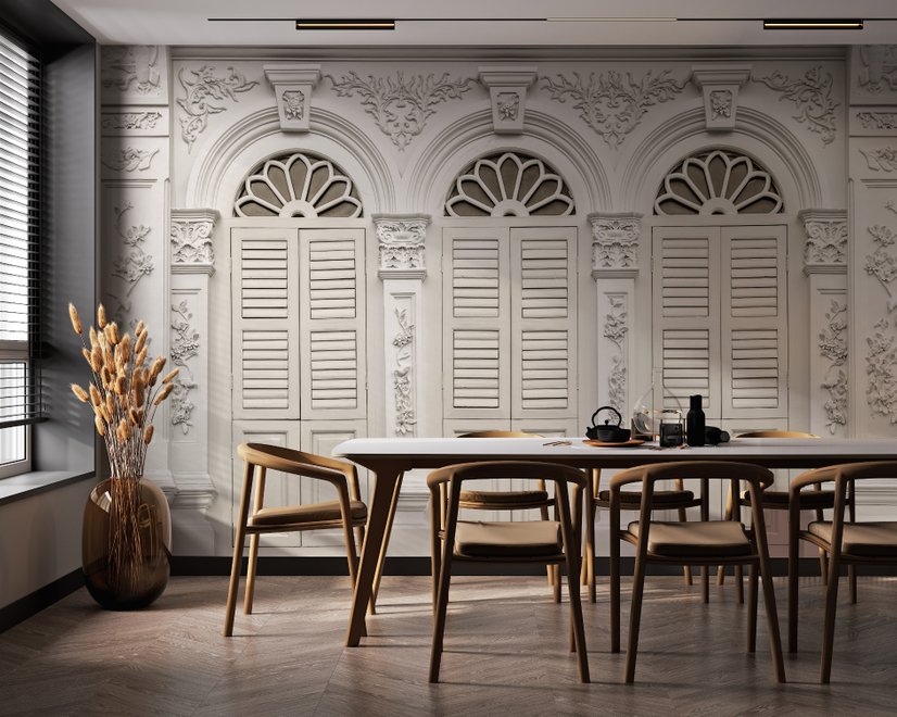 Faux Window Shutter Wallpaper Mural
