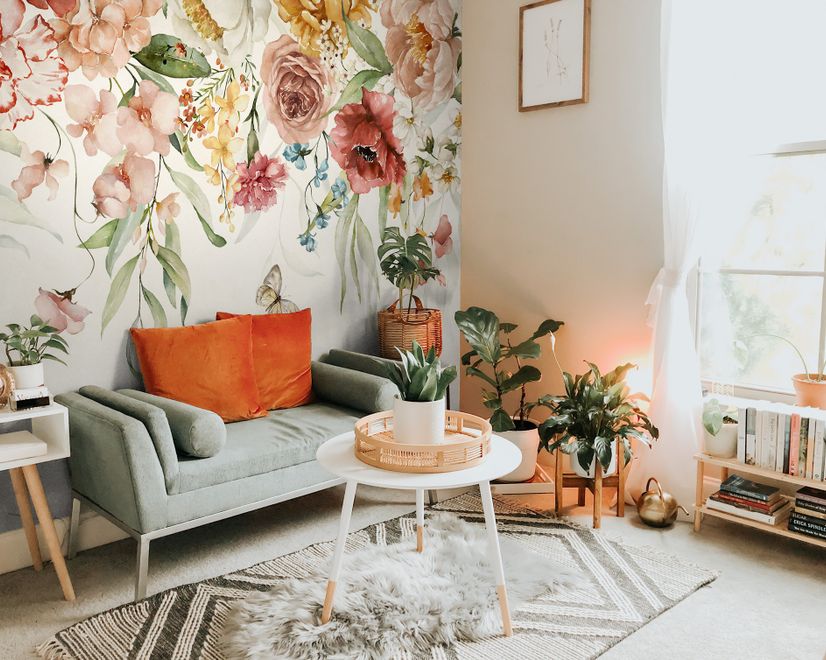 Summer Floral Colorful Watercolor Blossom Wallpaper Mural