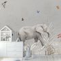 Papier peint animaux tropicaux feuilles enfants