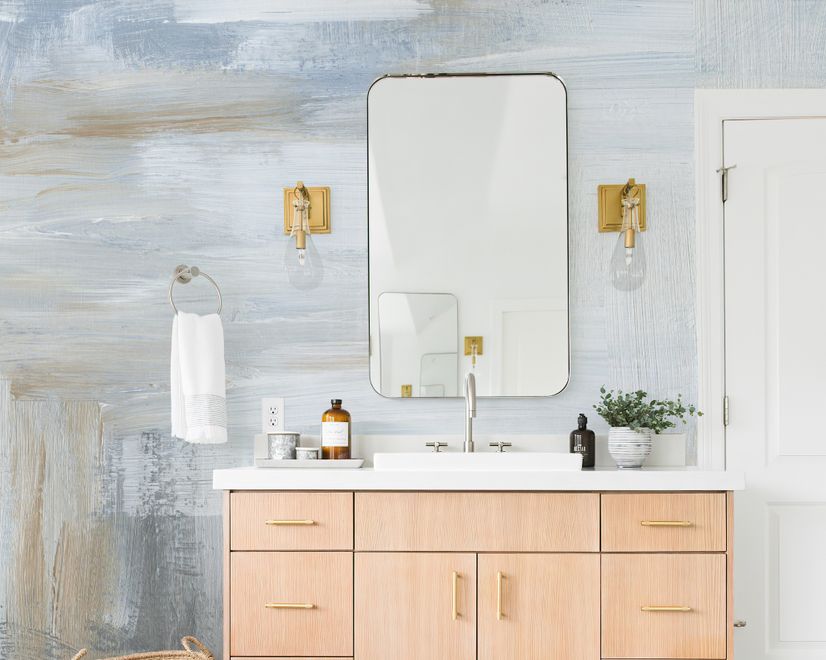 Soft Turquoise Brush Wallpaper Mural