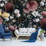 Papier peint panoramique floral vintage et foncé