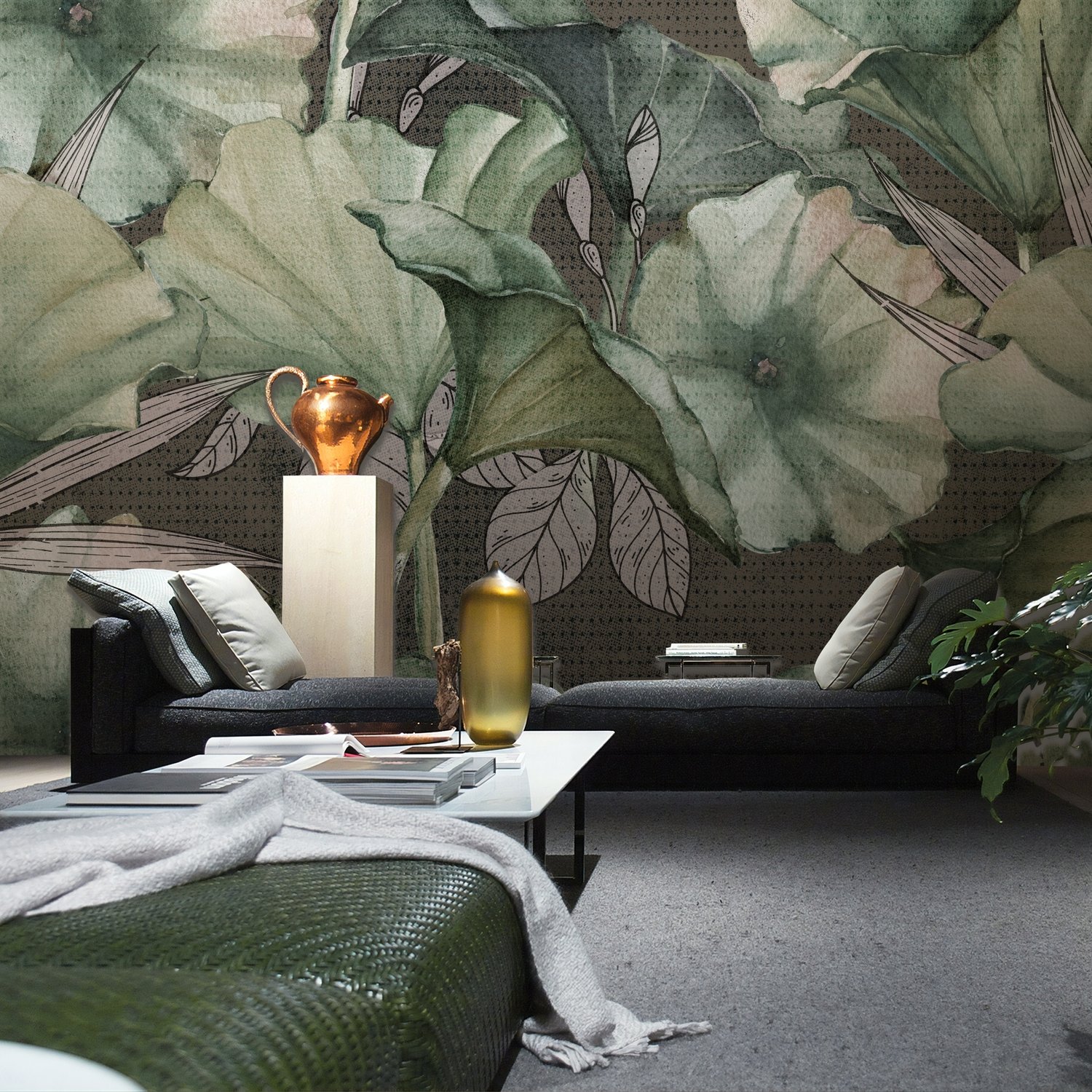 Lotus Leaf Wallpaper Mural - Peel and Stick
