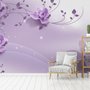 Fototapete 3D Optik Lila Blumen
