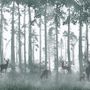 Dark Misty Forest with Horned Deer Wallpaper Mural