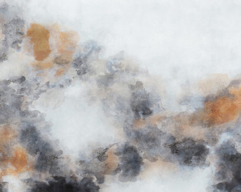 Watercolor Black Brown Smoked Paint Art Wallpaper Mural