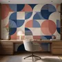 Retro Abstract Geometric Shapes Wallpaper Mural