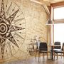 Vintage Map with Compass Wallpaper Mural