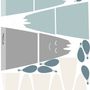 Nursery Soft Blue Gray Mountain Landscape and Little Hot Air Balloons Wall Decal Sticker