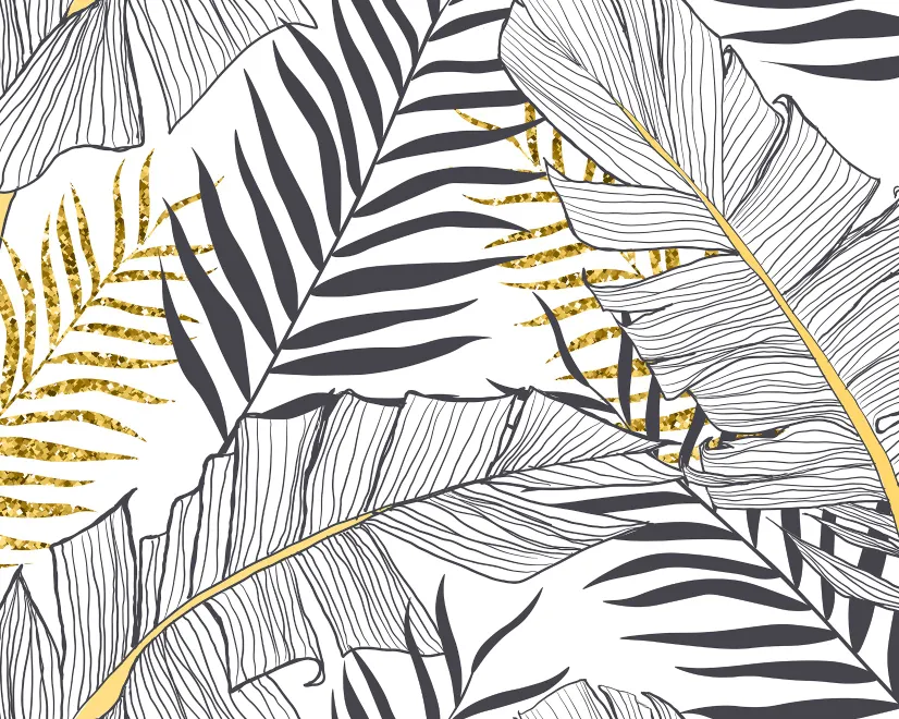 Papier peint panoramique Feuilles tropicales