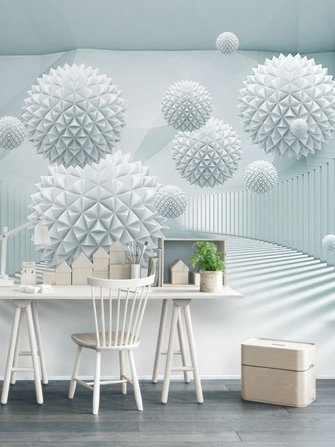 Abstract Corridor with Nordic Balls Wallpaper Mural
