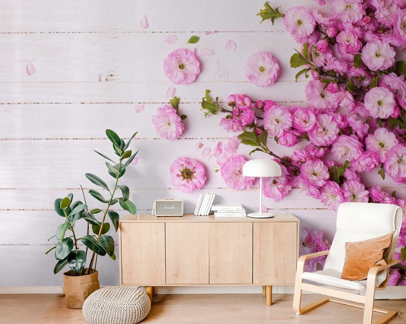 Pink Peony Floral Wallpaper Mural