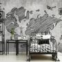 Monochrome World Map Wallpaper Mural