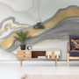 Abstract Smoke with Lines Wallpaper Mural