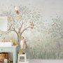 Papier Peint Panoramique Enfants Animaux de la Forêt Pastels Doux