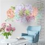 Watercolor Soft Echeveria Cactus Florals Wall Decal Sticker