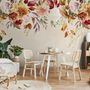 Papier peint panoramique floral vintage rose