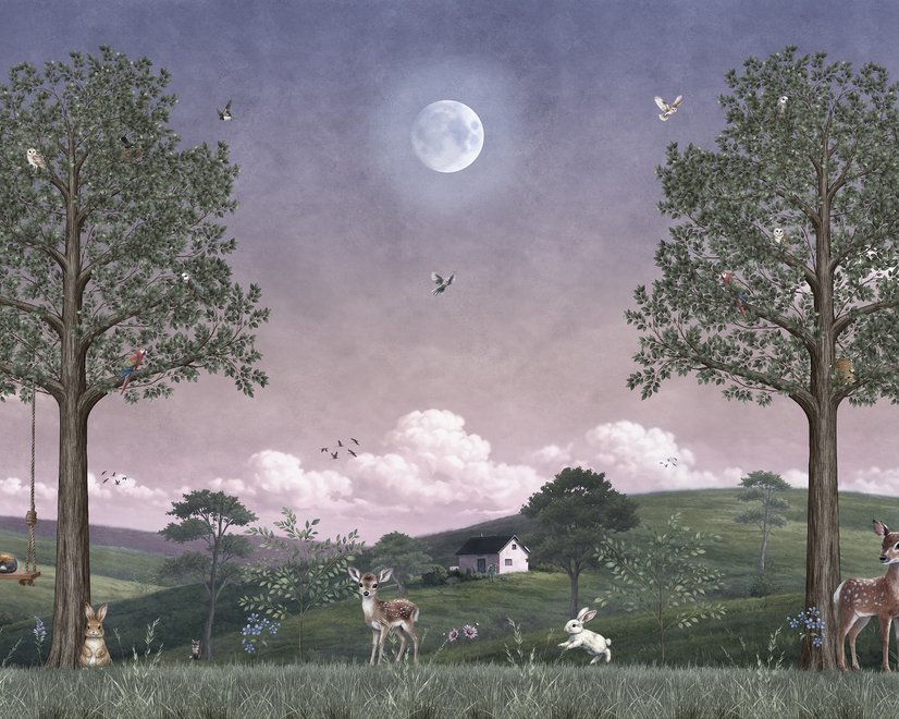 Kids Forest Animals Landscape Wallpaper Mural