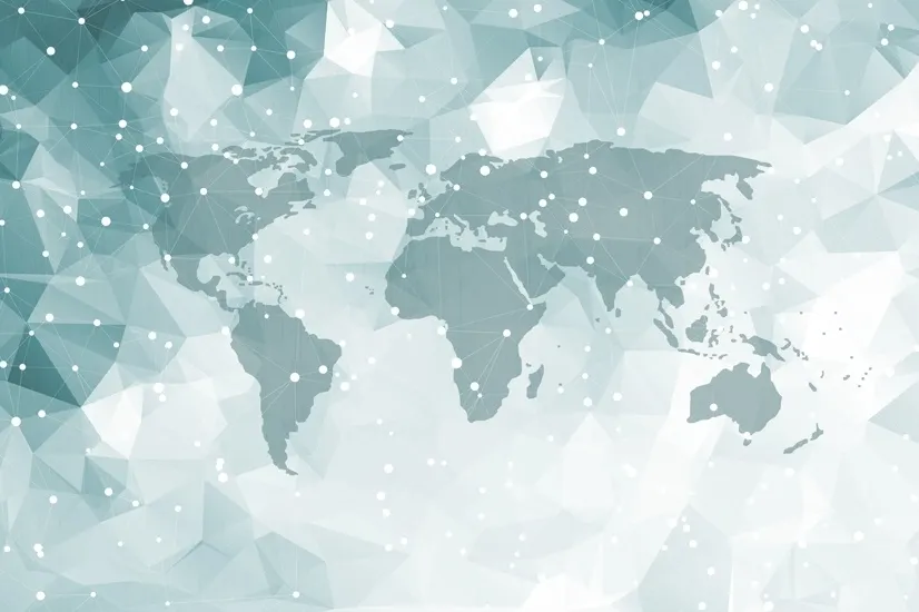 Abstract Map with Geometric Line Wallpaper Mural