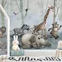 Fototapete Cartoon Wildtiere und Wald