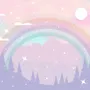 Kids Nursery Rainbow with Colorful Mountains and Shiny Stars Wallpaper Mural
