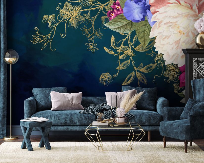 Vintage Floral Art Wallpaper Mural