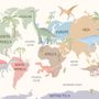 Kids Dinosaurs World Map Wallpaper Mural