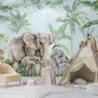 Kids Safari Animals with Cub Wallpaper Mural