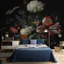 Dark Floral Bouqet with Tulips and Roses Wallpaper Mural