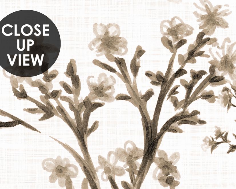 Monochrome Botanical Plants Chinoiserie Wallpaper Mural