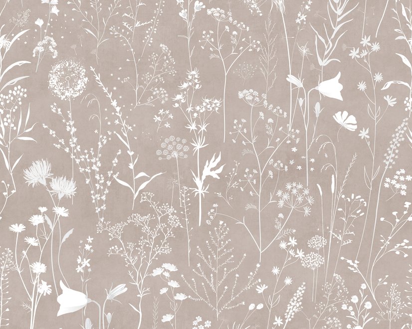 Fototapeten im Bohemian-Stil mit neutralen Wildblumenfarben