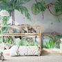 Kids Tropical Forest with Cute Safari Animals Wallpaper Mural