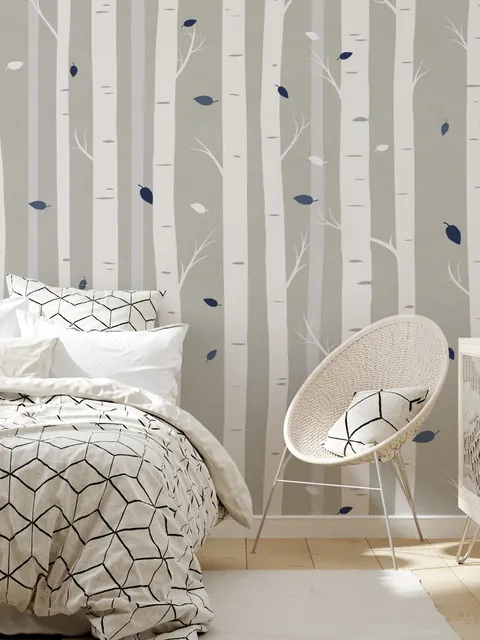 White Tree Branches Wallpaper Mural