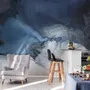Abstract Dark Blue Brush Wallpaper Mural
