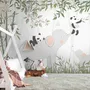 Panda Bear on Elephant Wallpaper Mural
