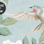 Papier peint art chinois doux avec pivoine et fleur d'arbre