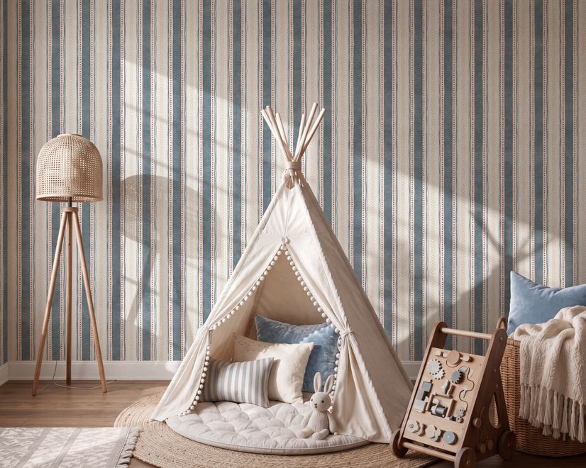 Playful Nursery Stripe Lines Wallpaper Mural