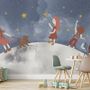Papier peint panoramique filles sur la lune enfants
