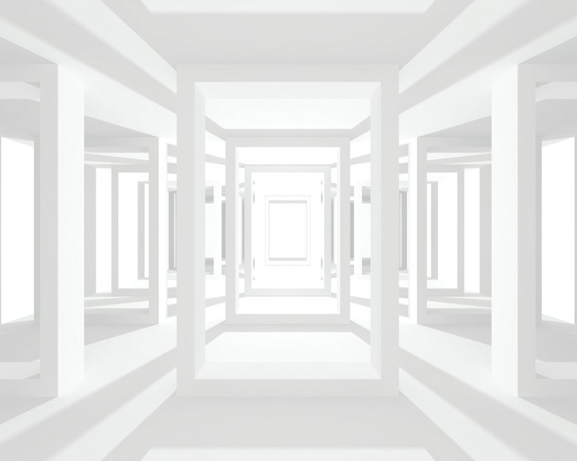 3D-Look Abstrakte Architektur Weißer Korridor Fototapete