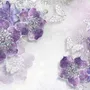 Purple Ornament Floral with Little Butterfly Wallpaper Mural